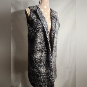 Nubby wool long vest made in Italy